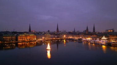 Noel zamanı Hamburg 'un güzel şehir merkezi - seyahat fotoğrafçılığı