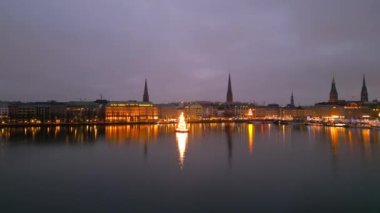 Noel zamanı Hamburg 'un güzel şehir merkezi - seyahat fotoğrafçılığı