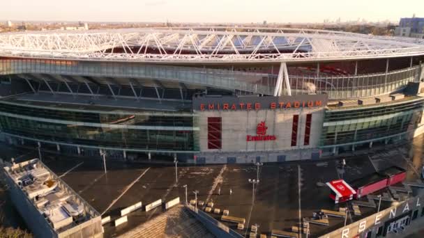 Emirates Stadium Hem Till London Arsenal Fotbollsklubb Flygfoto London Förenade — Stockvideo