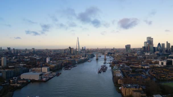 London Kora Reggel Légi Felvétel Utazási Fotózás — Stock videók