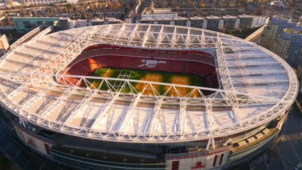 Berömda Arsenal London Emirates Stadium Flygfoto London Förenade Kungariket December — Stockvideo