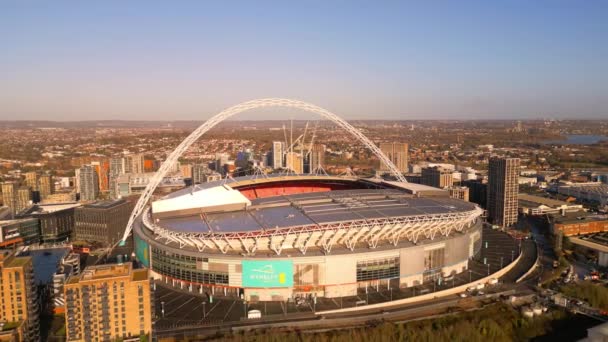 Famoso Estadio Wembley Londres Desde Arriba Londres Reino Unido Diciembre — Vídeos de Stock
