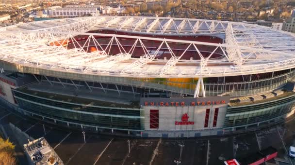 著名的阿森纳伦敦酋长国体育场 空中景观 2022年12月18日 — 图库视频影像