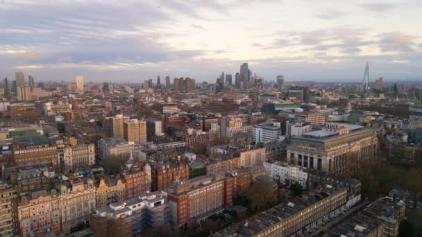 Londra Üzerinde Uçuş Çatılarda Inanılmaz Manzara Seyahat Fotoğrafçılığı — Stok video