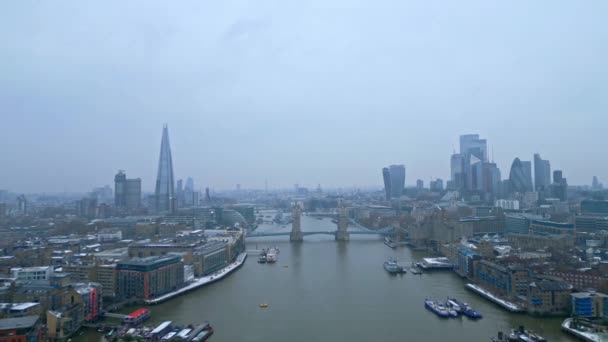 Londres Névoa Dia Nebuloso Fotografia Viagem — Vídeo de Stock