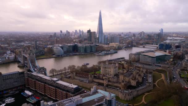 Tower London Widokiem Miasto London Zjednoczone Królestwo Grudnia 2022 — Wideo stockowe