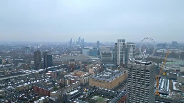 London Háztetői Felett Egy Ködös Napon London Egyesült Királyság December — Stock videók