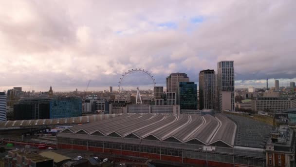 Waterloo Station Londra Dall Alto Fotografia Viaggio — Video Stock