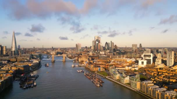 Incredibile Vista Londra Sul Tamigi Una Giornata Sole Fotografia Viaggio — Video Stock