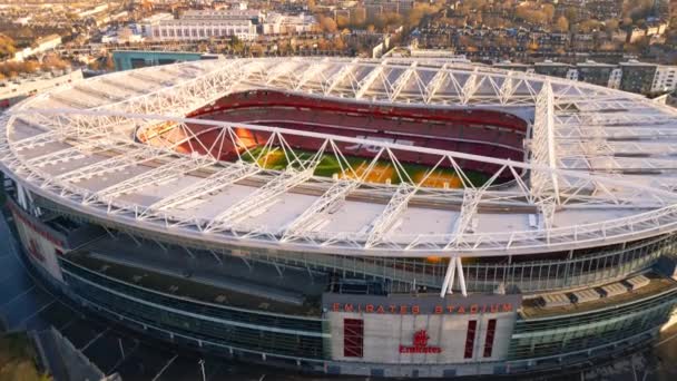 Emirates Stadium Sede Dell Arsenal London Soccer Club Vista Aerea — Video Stock