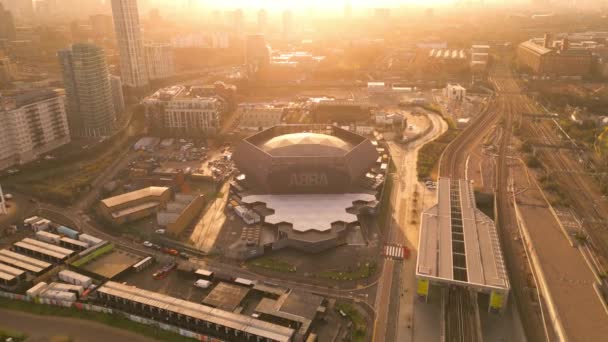 Abba Arena Londres Vue Aérienne Coucher Soleil Londres Royaume Uni — Video