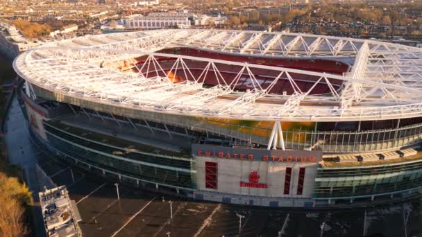 Emirates Stadium Domicile Arsenal London Soccer Club Vue Aérienne Londres — Video