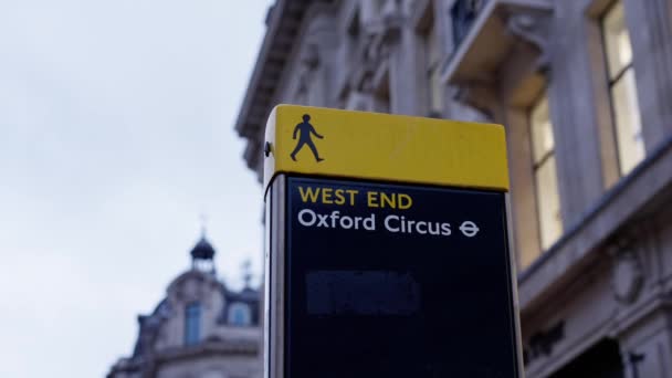 Londýn West End Oxford Cirkus Cestovní Fotografie — Stock video