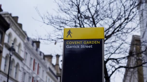 Covent Garden Garrick Street Fotografie Galerij — Stockvideo