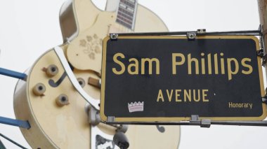 Sam Phillips Avenue in Memphis at Sun Records - MEMPhis, TENNESSEE - Kasım 07, 2022