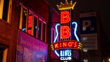 Memphis 'teki Beale Caddesi - Blues ve Rock Müzik' in ve efsanevi bir yerin evi - MEMPHE, TENNESSEE - Kasım 07, 2022