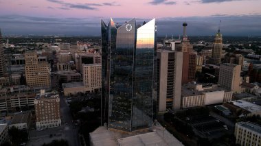 Frost Bank Tower in San Antonio Texas from above - SAN ANTONIO, TEXAS - NOVEMBER 03, 2022 clipart