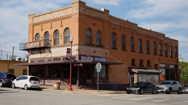 Fort Worth Stockyard 'daki tarihi tuğla bina - Fort Worth, TEXAS - 09 Kasım 2022
