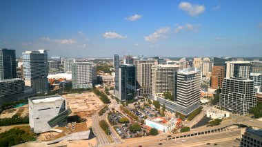 Dallas şehir merkezi yukarıdan - Dallas, TEXAS - Kasım 09, 2022