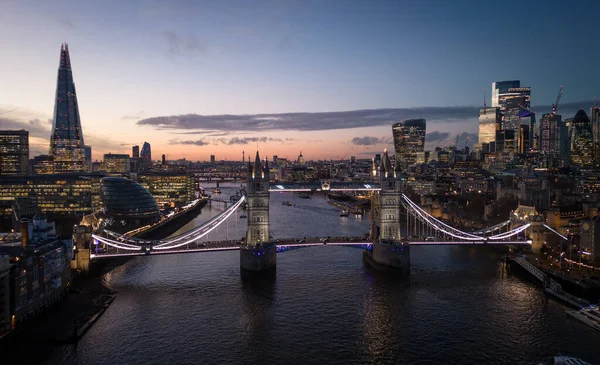 Thames Nehri Tower Köprüsü Ile Londra Akşamları Inanılmaz Bir Hava — Stok fotoğraf