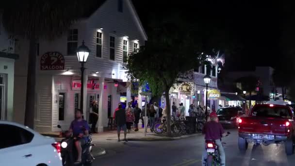 Duval Street Key West ในเวลากลางค ไมอาม สหร ฐอเมร มภาพ 2022 — วีดีโอสต็อก