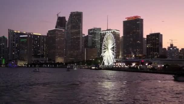 Skyline Miami Βράδυ Miami Usa Φεβρουαρίου 2022 — Αρχείο Βίντεο