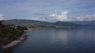 İtalya 'nın güzel batı kıyısındaki Salerno bölgesindeki uçuş - hava manzarası - seyahat fotoğrafçılığı