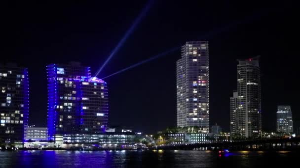 Arranha Céus Modernos Miami Beach Noite Miami Eua Fevereiro 2022 — Vídeo de Stock