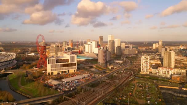 Queen Elizabeth Olympic Park Londýně Letecký Pohled Londýn Spojené Království — Stock video