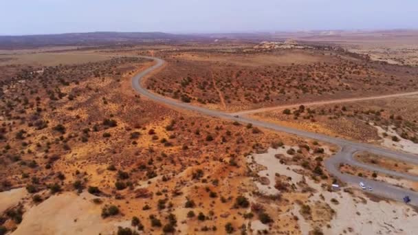 Пейзаж Возле Национального Парка Арки Моабе Желтыми Песчаниками Вид Воздуха — стоковое видео