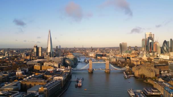 Csodálatos Kilátás London Temze Egy Napsütéses Napon London Egyesült Királyság — Stock videók