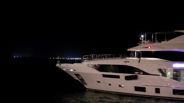 Hermoso Yate Crucero Miami Por Noche Miami Febrero 2022 — Vídeos de Stock