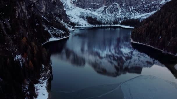 Csodálatos Téli Táj Dolomitok Hegyek Dél Tirol Olaszország Utazási Fotózás — Stock videók