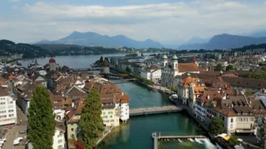 City of Lucerne in Switzerland from above - aerial view - travel photography