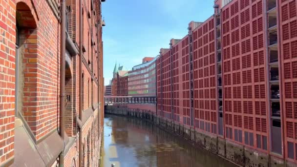 Hamburg Almanya Nın Ünlü Depo Bölgesi Seyahat Fotoğrafçılığı — Stok video