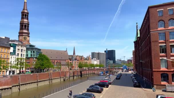 Hamburg Limanı Ndaki Depo Bölgesi Hamburg Şehri Almanya Mayıs 2022 — Stok video