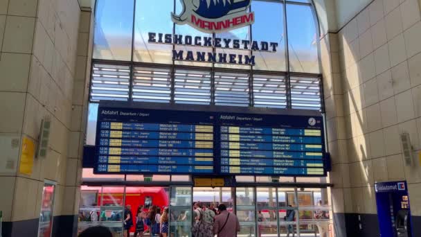 Mannheimin Päärautatieasema Mannheim Saksa Toukokuu 2022 — kuvapankkivideo