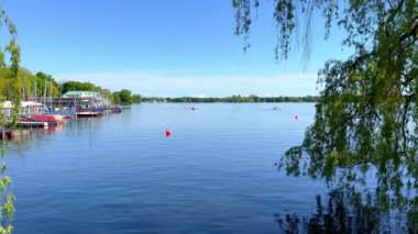 Beautiful Alster River in the city center of Hamburg Germany called Aussenalster - travel photography