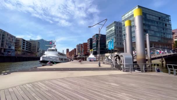 Hamburg Modern Liman Kenti Hamburg Şehri Almany Mayıs 2022 — Stok video