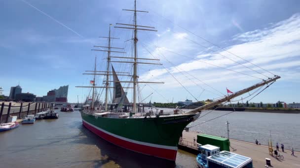 ハンブルク港で有名な帆船リックマー リックマーズ ドイツ ハンブルク市 2022年5月16日 — ストック動画