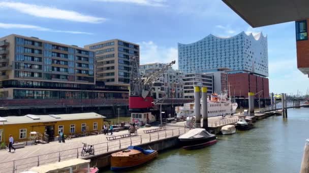 Modern Hamnstadsdel Hamburg Hamburg Tyskland Maj 2022 — Stockvideo