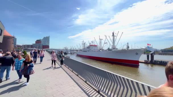 Hamburg Limanı Nda Kaptan San Diego Hamburg Almanya Mayıs 2022 — Stok video