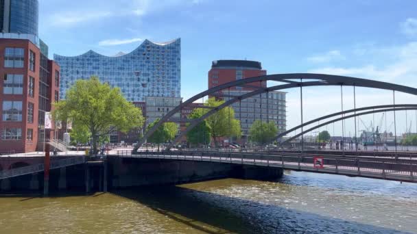 Hamburg Modern Liman Kenti Hamburg Şehri Almany Mayıs 2022 — Stok video