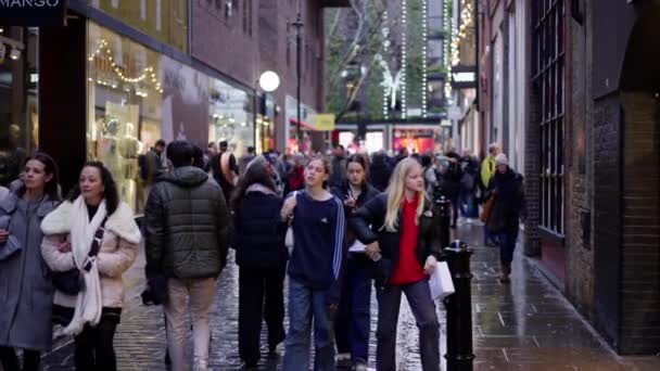 Ulice Londýna Jsou Velmi Zaneprázdněny Vánoce Cestovní Fotografie — Stock video