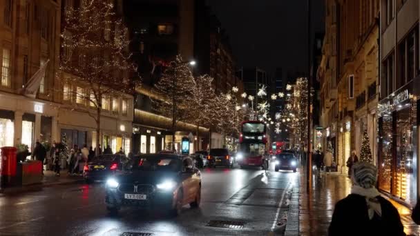 クリスマス時のロンドンの街の美しい装飾 ロンドン イギリス 2022年12月20日 — ストック動画