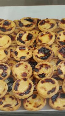 Lizbon 'un ünlü kremalı turtası Pasteis de Nata - seyahat fotoğrafçılığı