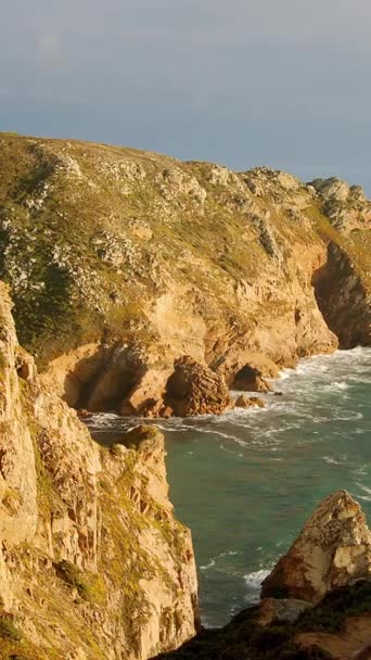 Portekiz Deki Cape Roca Üzerinde Gün Batımı Avrupa Nın Batı — Stok video