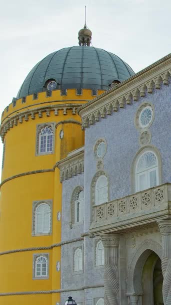 Национальный Дворец Пена Синтра Португалия Фотографии Путешествий — стоковое видео