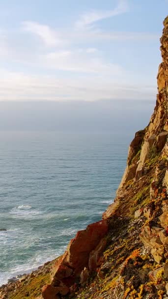 Rocky Coast Cape Roca Portugal Atlantic Ocean Travel Photography — ストック動画