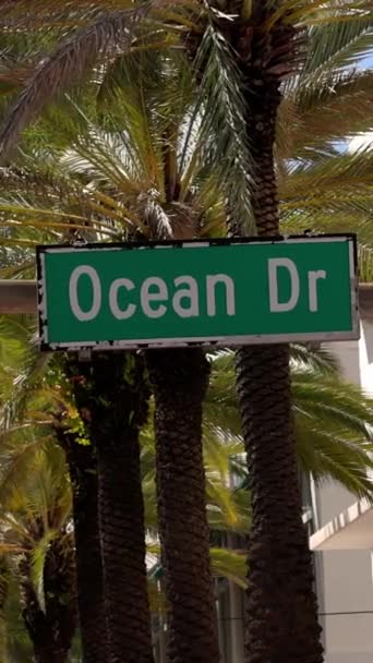Beroemde Ocean Drive Miami Beach Reizen Fotografie — Stockvideo
